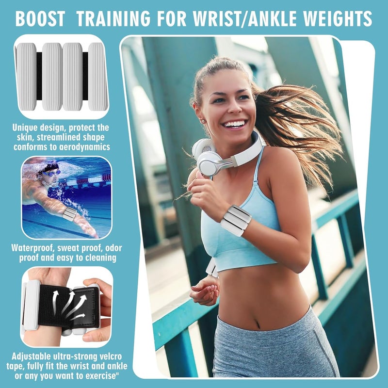 Gallia Wrist Weights, 2Pack Adjustable Wearable Wrist Ankle Weights for Women/Men, Silicone Wrist Bangles for Walking, Yoga, Pilates, and Gym, Arm & Leg Workout, 2lb - Image 4